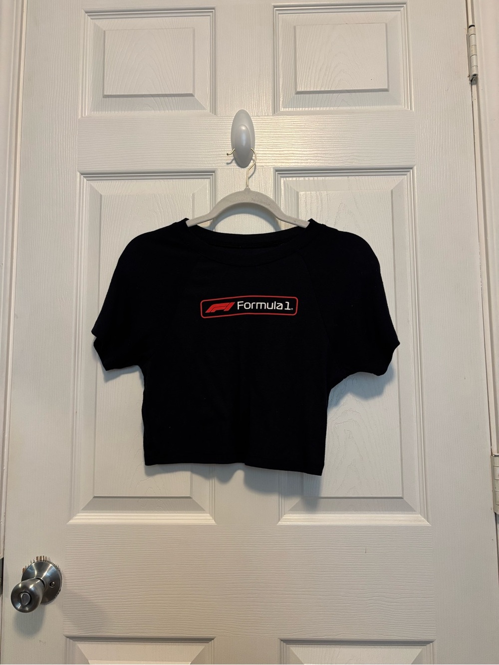 Black Cropped Formula 1 Tee - Women's Top